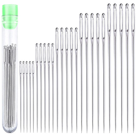 25 Pcs Large Eye Stitching Needles Sewing Needles Handmade Leather Needle Steel Yarn Knitting Needles Sewing Tool Set
