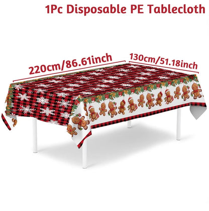 Disposable Christmas Tablecloth Merry Christmas Decors for Home 2024 Table Cover Xmas Ornament Navidad Natal New Year Gift 20