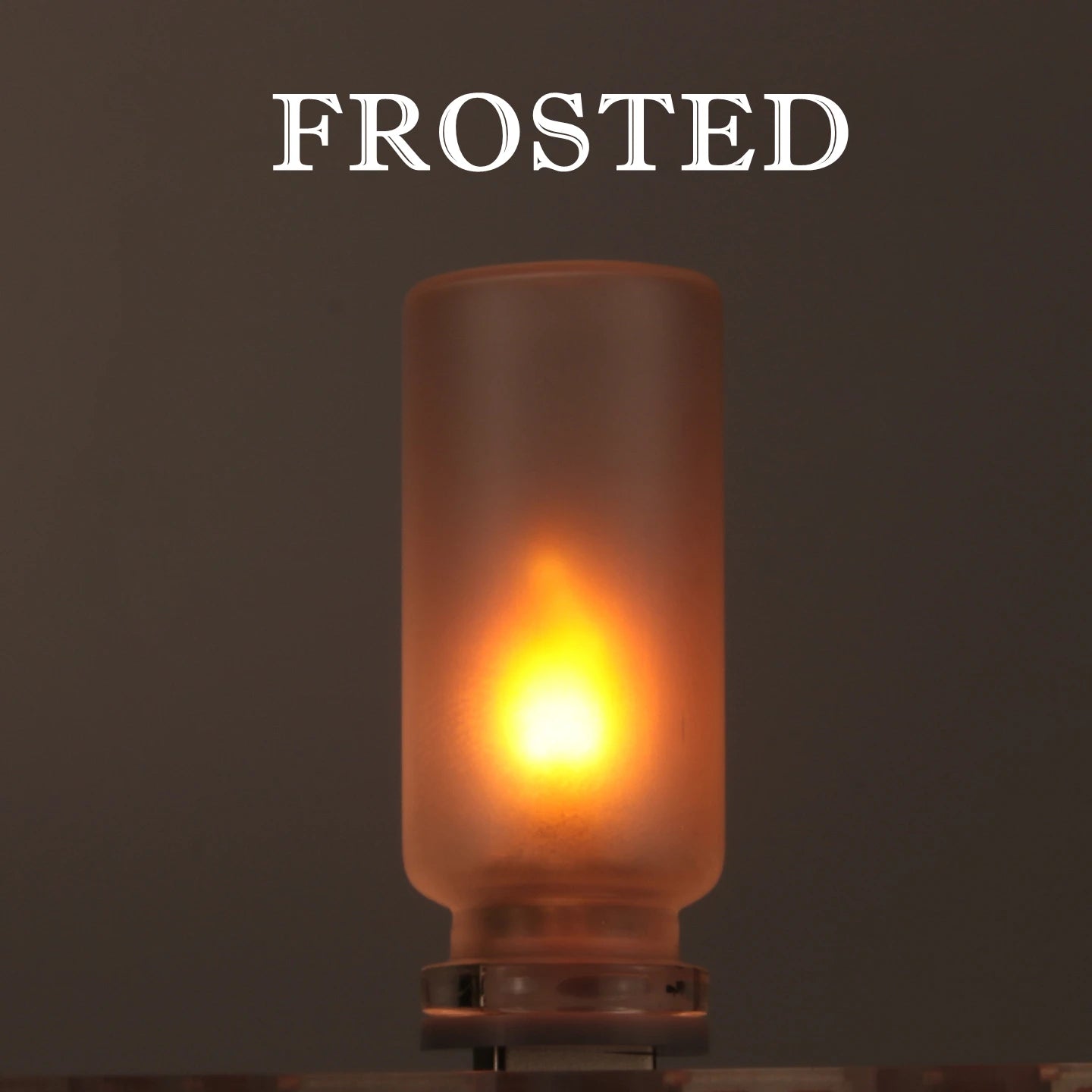 USB Flame Flickering LED Frosted Clear Glass Candle Night Light Simulated Flame - Frosted