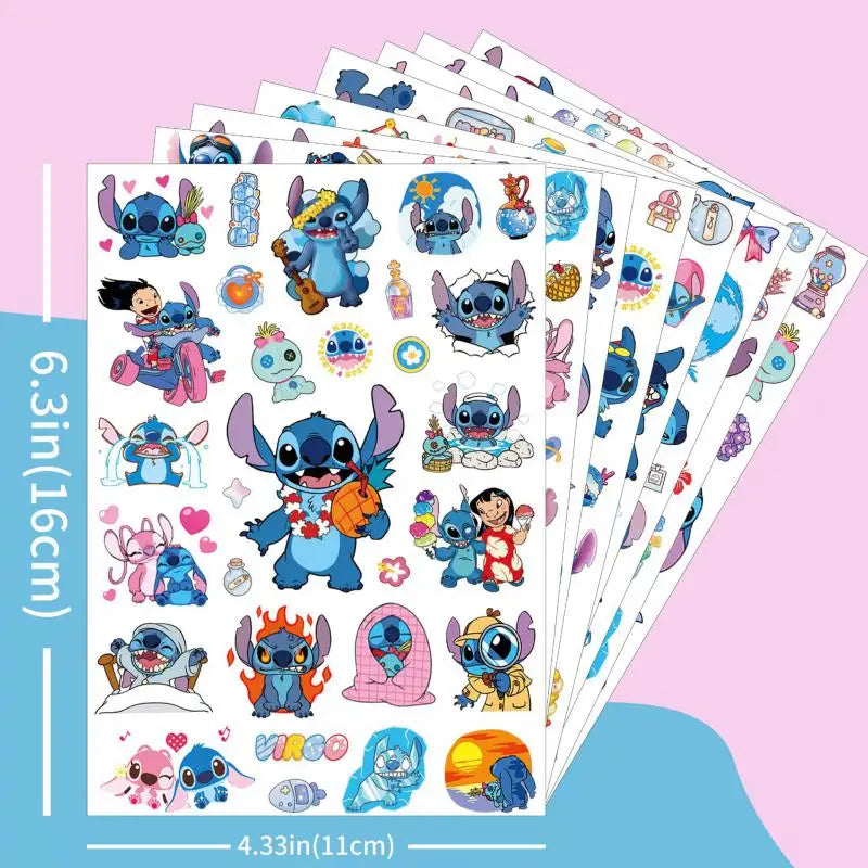4Pcs/set Disney New Cartoon Stitch Tattoo Stickers Temporary Tattoos For Party Body Face Cute Tattoos Stickers Decoration