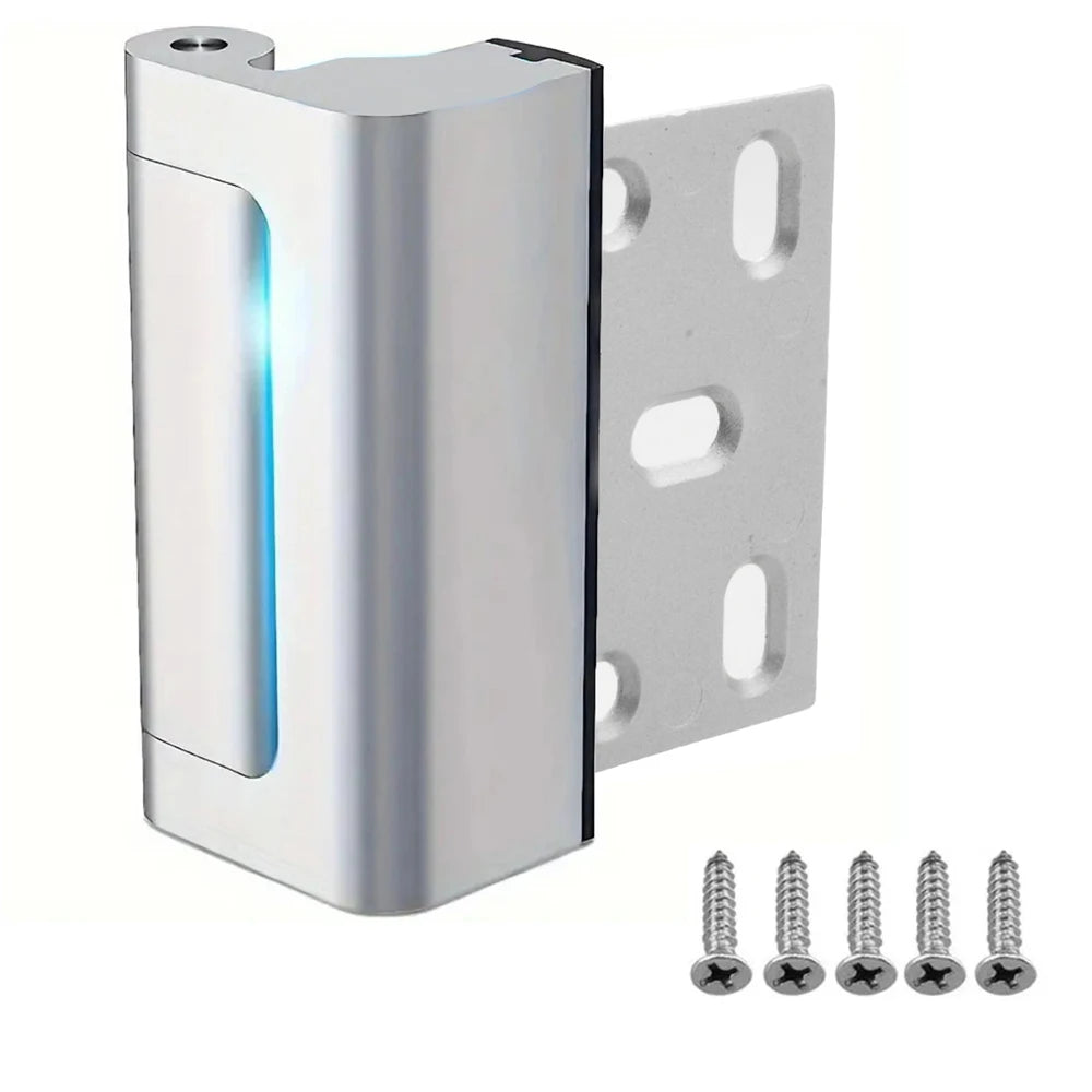 New Home Security Door Lock Aluminum Alloy Anti-theft Door Lock Childproof Door Reinforcement Lock with 3 Inch Stop - Silver