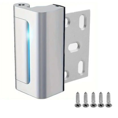 New Home Security Door Lock Aluminum Alloy Anti-theft Door Lock Childproof Door Reinforcement Lock with 3 Inch Stop - Silver