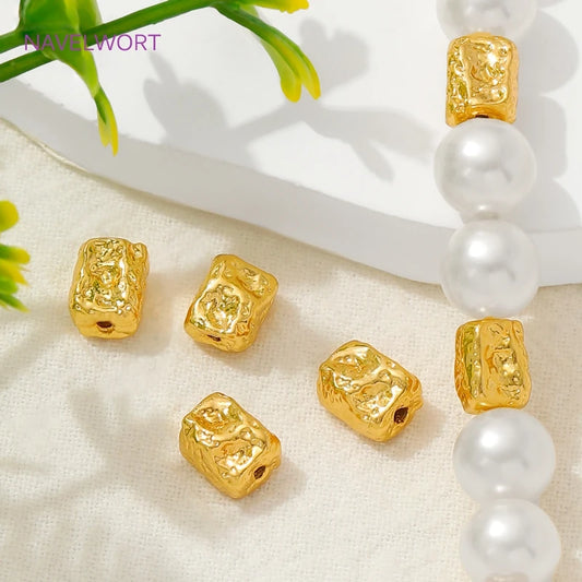 Separator Beads 18K Gold Plated Brass Irregular Spacer Beads For Jewelry Making Supplies,Bracelets Beads,DIY Beading Accessor