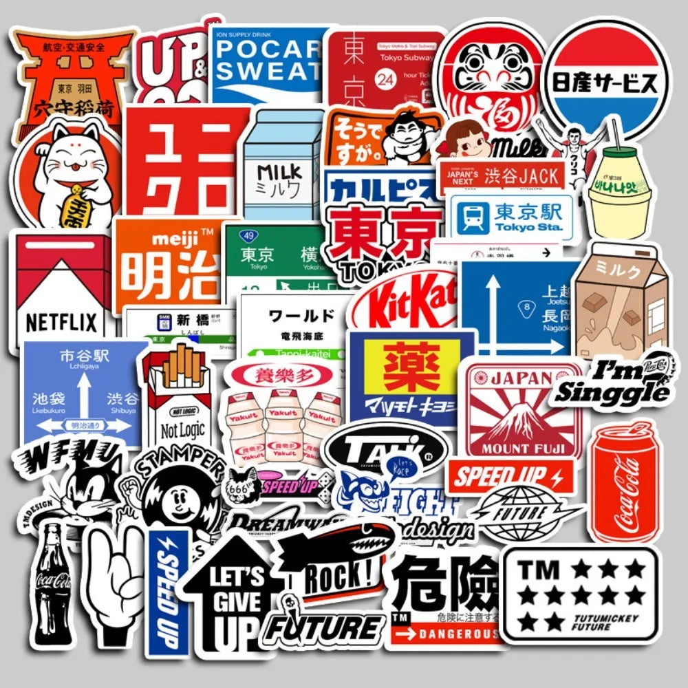 50 Pieces Tokyo Story Cartoon Stickers - Waterproof DIY Decals for Luggage, Laptops & Photo Albums RecordingYourLife Store