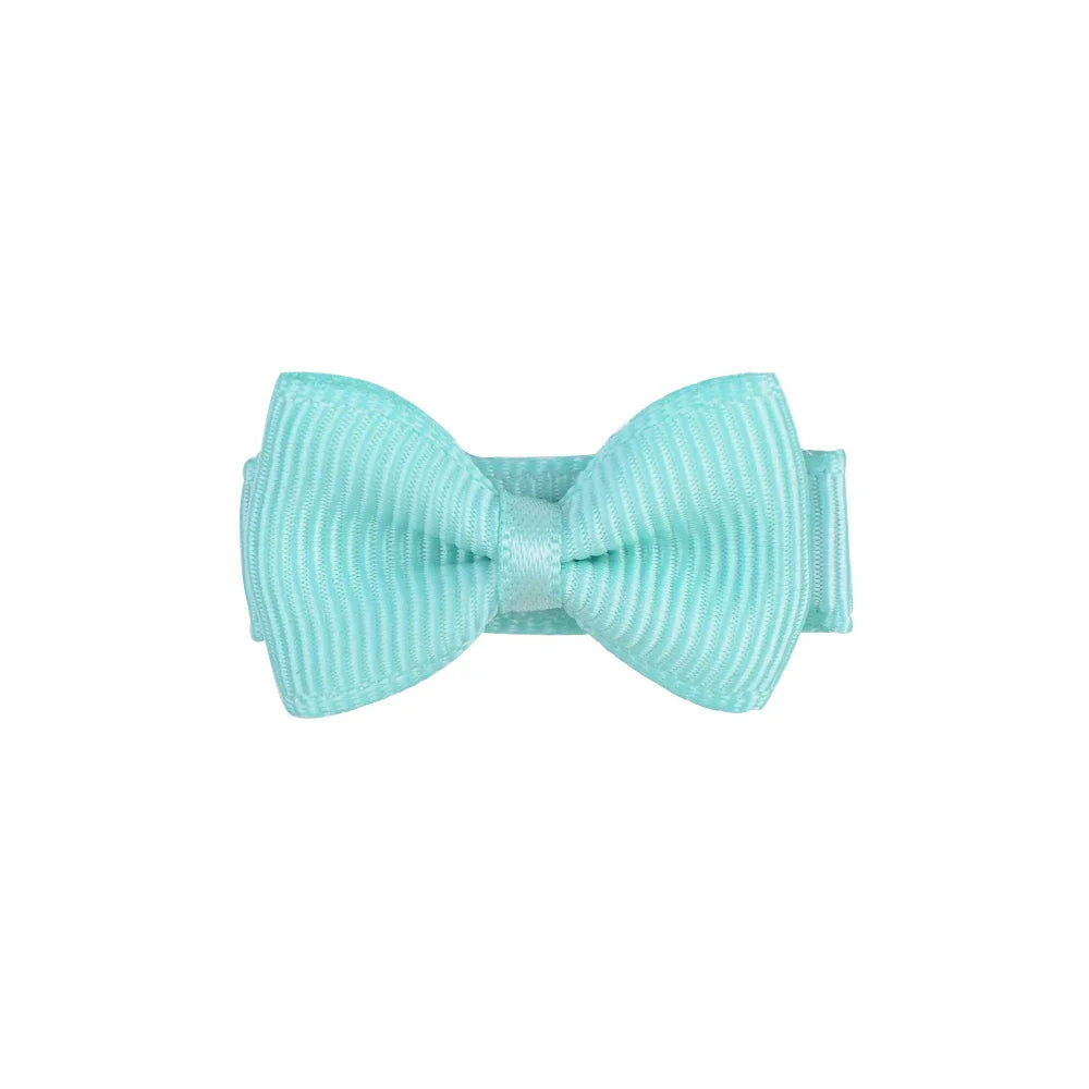 1.2 Inches Solid Colors Mini Hair Bows With Clip For Kids Girls Hairgrips Ribbon Covered Safety Bows Headwear Hair Accessorie