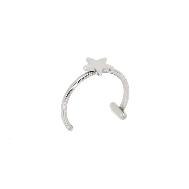 1Pc Stainless Steel Fake Nose Ring Hoop Septum Rings C Clip Lip Ring Earring Fake Nose Piercing Women Body Jewelry Non-Pierce