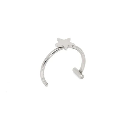 1Pc Stainless Steel Fake Nose Ring Hoop Septum Rings C Clip Lip Ring Earring Fake Nose Piercing Women Body Jewelry Non-Pierce