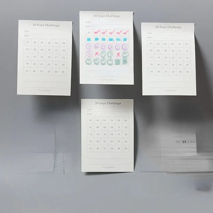 30 Day Self-Discipline Checklist Planner Daily Challenge Notepad Self-adhesive Memo Pads Mini Pocket Checklist Writing Pads