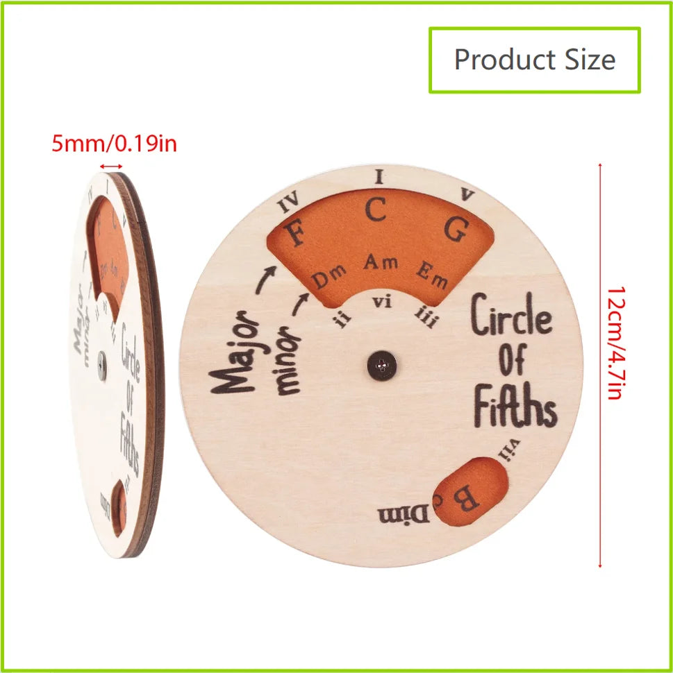 Wooden Melody Tool Round Circle of Fifths Wheel Melody Chord Tool Music Transpose Accessories For Musicians Beginners Songwri