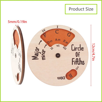 Wooden Melody Tool Round Circle of Fifths Wheel Melody Chord Tool Music Transpose Accessories For Musicians Beginners Songwri