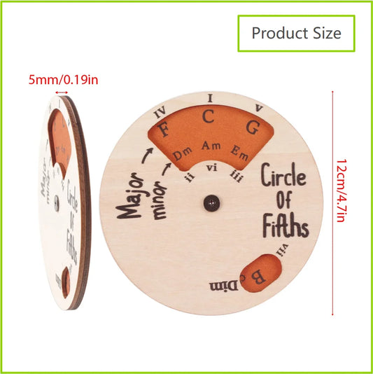 Wooden Melody Tool Round Circle of Fifths Wheel Melody Chord Tool Music Transpose Accessories For Musicians Beginners Songwri