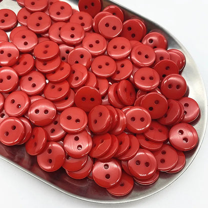 50pcs 11.5mm Colours Double Eye Bread Button Round Resin Sewing Buttons Diy Scrapbooking Multicolour - 02