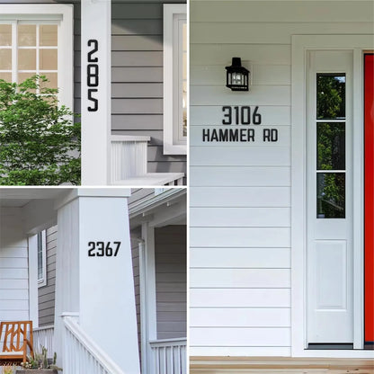 3-10 Inch Floating Aluminum House Address Numbers Letters, Modern Metal House Numbers for Outside, Black Metal Door Address L