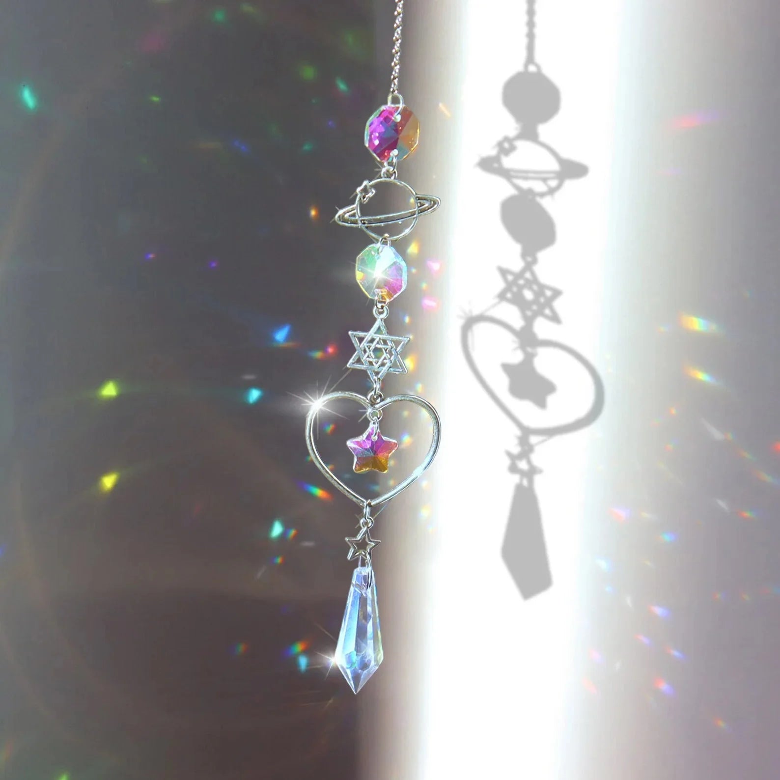Crystal Wind Chime Rainbow Maker Sun Catcher Dream Catcher Pendant Home Garden Decor Wind Chime, Holiday, Festival, Home Deco