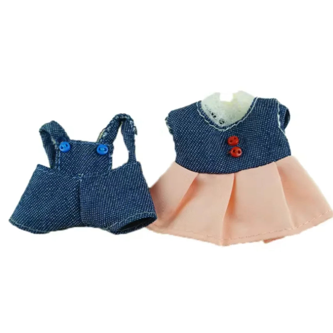 Dress Dollhouse Accessories 1:12 Forest Animal Family Clothes Fashion Daily Wear Casual Outfits Vest Shirt Skirt Pants for Do