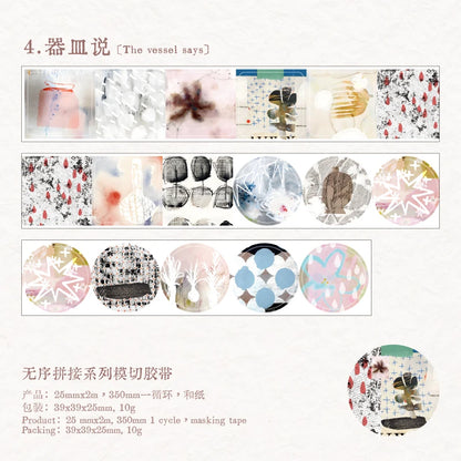 Journal GO 2.5x200cm Random Splicing Tape Sticker for Planner Collage Junk Journal diy Masking Tape Scrapbooking Decor Sticke