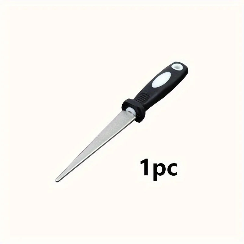 Diamond Sharpener Sharpener Metal Double Sand File Scissors Gardening Tools Sharpener - black