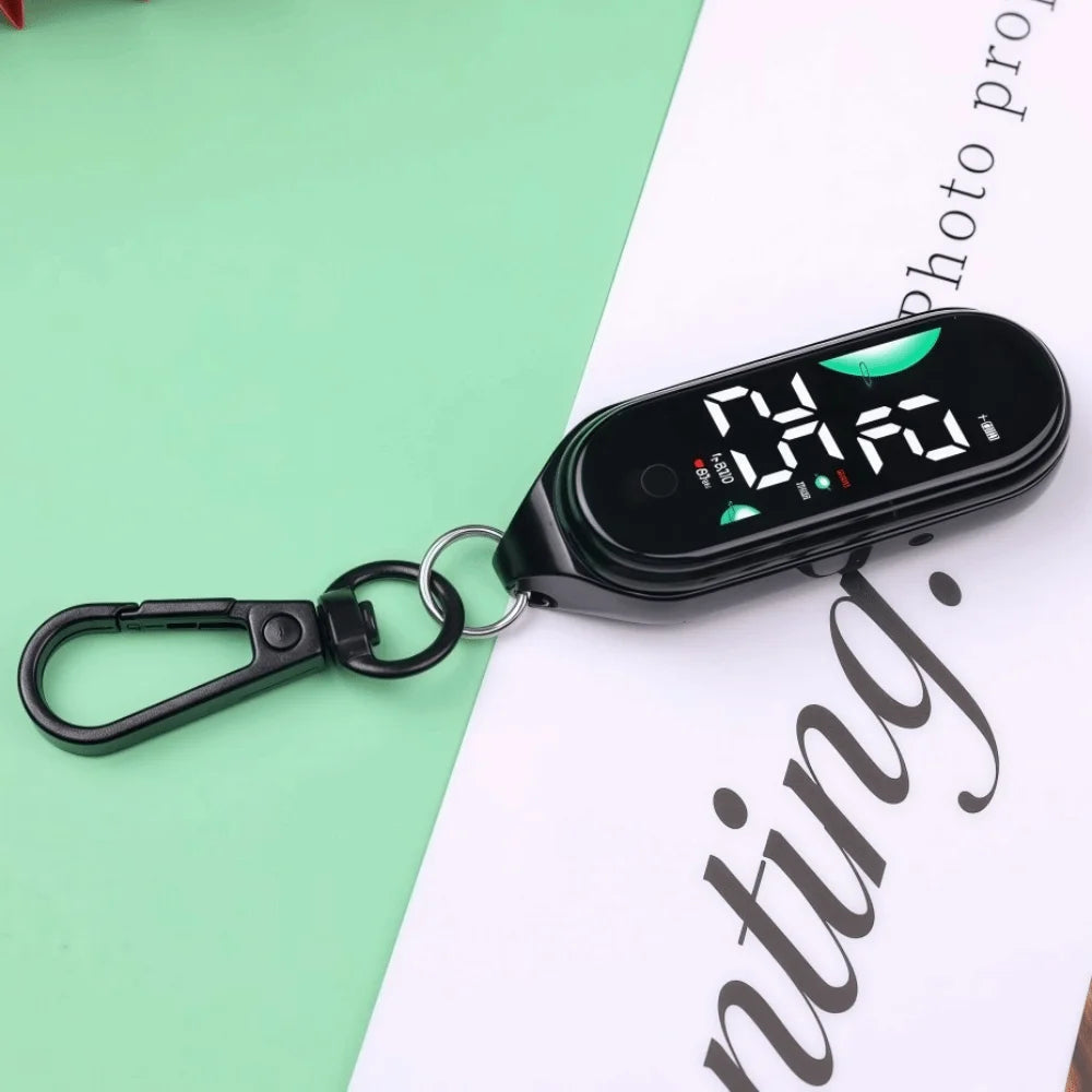 LED Electronic Hanging Watch Portable Waterproof Pocket Watch Digital Display Carabiner Luminous Pocket Watch Kids Adults