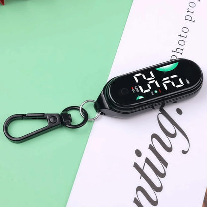 LED Electronic Hanging Watch Portable Waterproof Pocket Watch Digital Display Carabiner Luminous Pocket Watch Kids Adults - A