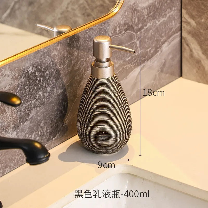 Creative Retro Style Ceramic Push-Type Soap Dispenser With Pump, Hand Soap Bottle, Suitable For Bathrooms Kitchens And Toilet