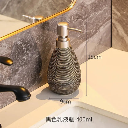 Creative Retro Style Ceramic Push-Type Soap Dispenser With Pump, Hand Soap Bottle, Suitable For Bathrooms Kitchens And Toilet