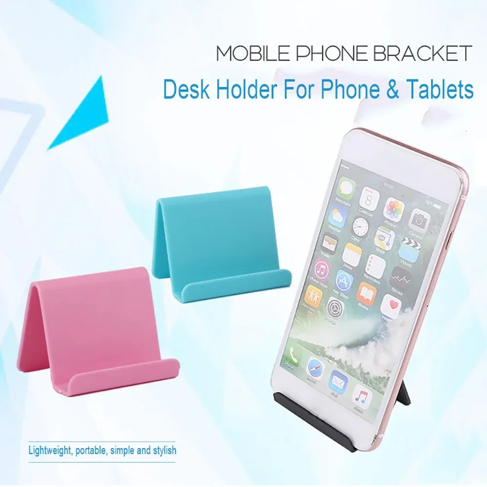 Lazy Bracket Mobile Phone Holder Table Desktop Stand Plastic Desk Mount Candy Color Mini Portable Holder Bracket for Smartpho