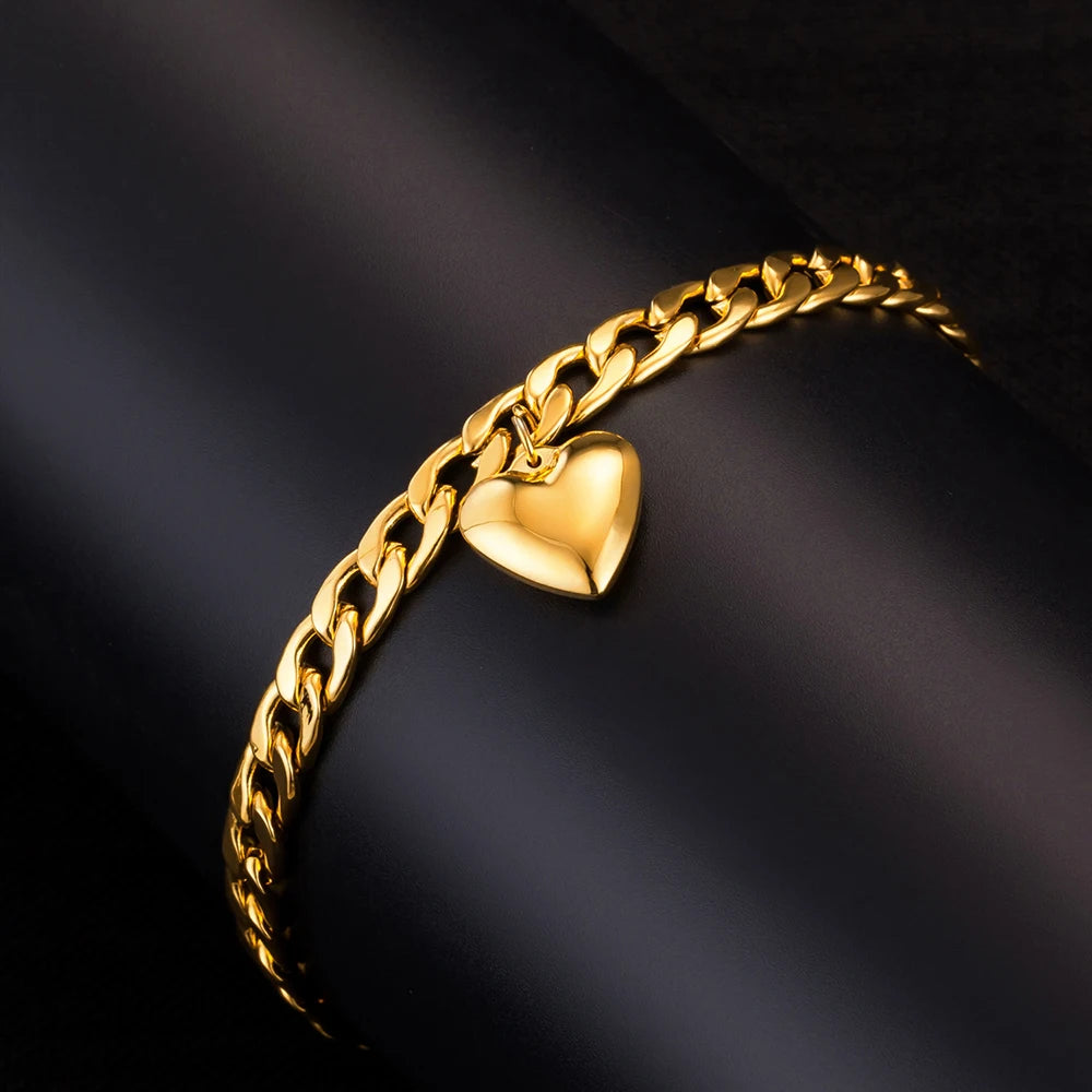 Anklet For Women Gold Color Stainless Steel Cuban Link Ankle Bracelets Summer 2024 Fashion Leg Chain Beach Foot Jewelry Anckl