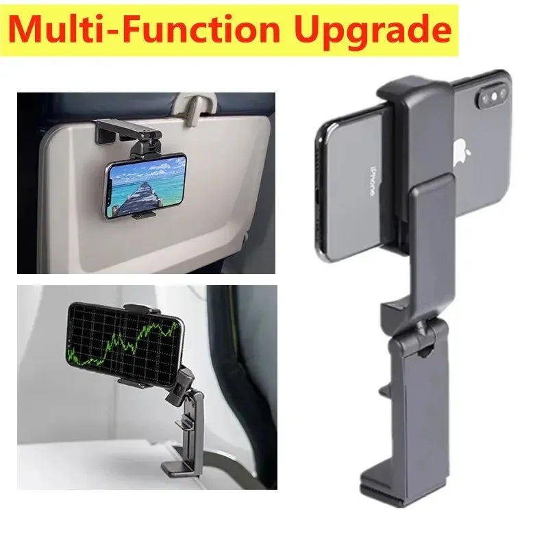 Airplane Phone Holder Stand Cell Mobile Portable Travel Mount Desk Flight Foldable Rotatable Selfie Holding Train Seat Suppor