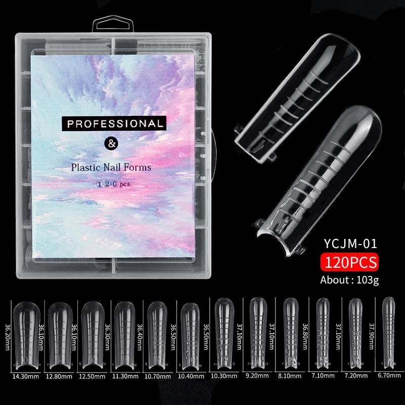 Misscheering 120Pcs/Box Transparent Fake Nails Acrylic French Nail Tips Full Coverage Press On Nails Accessory DIY Manicure T