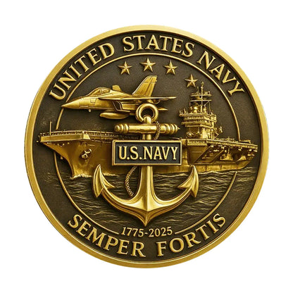 2D UV 1775-2025 250th Anniversary Gold Plated Collection Coin United States Semper Fortis Souvenir Coin