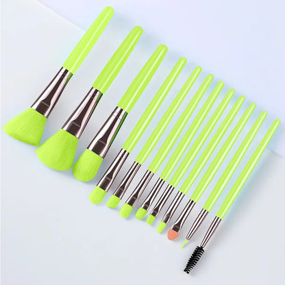 13 PCS Makeup Brushes Set Eye Shadow Foundation Women Cosmetic Brush Eyeshadow Blush Beauty Soft Make Up Tools Bag - 12pc gre