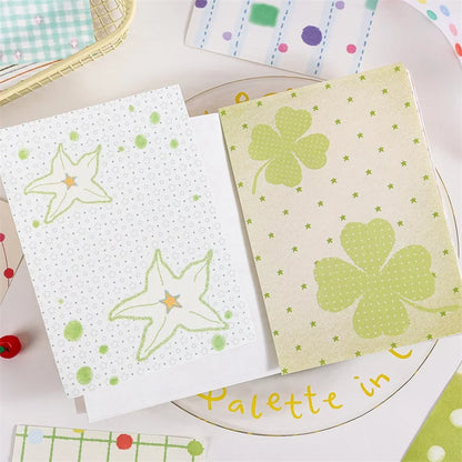 100sheets Ins Wave Point Line Painting Memo Material Paper DIY Handmade Scrapbooking Decor Journal Aesthetic Supplies