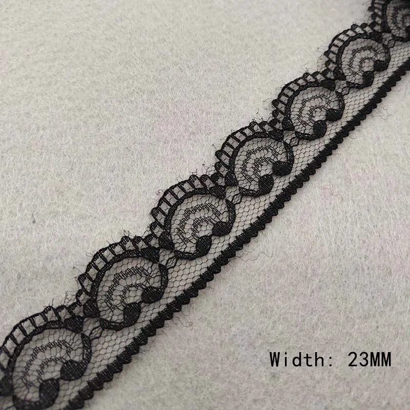 Beautiful 10 Yards/Lot Black Lace Ribbon Tape Quality Lace Trim DIY Embroidered Lace For Sewing Decoration African Lace Fabri