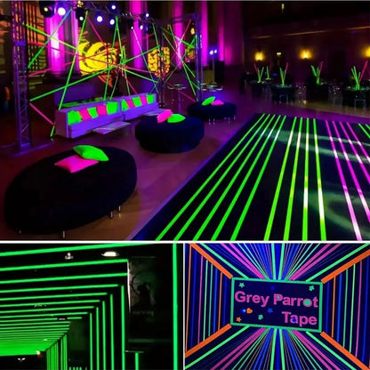 5/10pcs Fluorescent Neon Adhesive Tapes - 5 Colors - UV Black Light - Party Decoration, Halloween, Crafts - 5m X 12.7mm