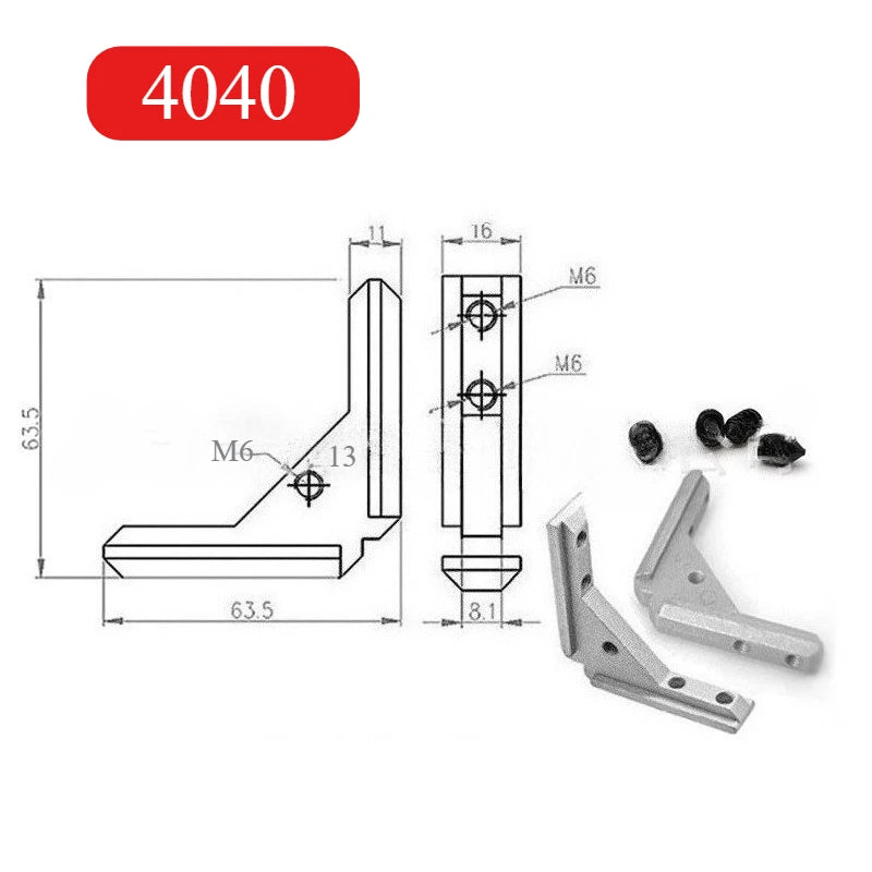 2020 3030 4040 Panel Installation Board Angle Slot Fixing Hardware Door Frame Corner Code Profile Universal Angle Slot Connec