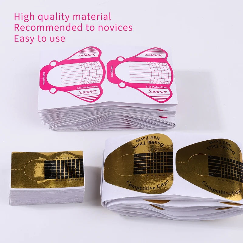 Forms for Extension Nail Molds Gel Paper for Nails Extension Templates Sculptural Shape Forms for Nails Bottom Polygel Sticke