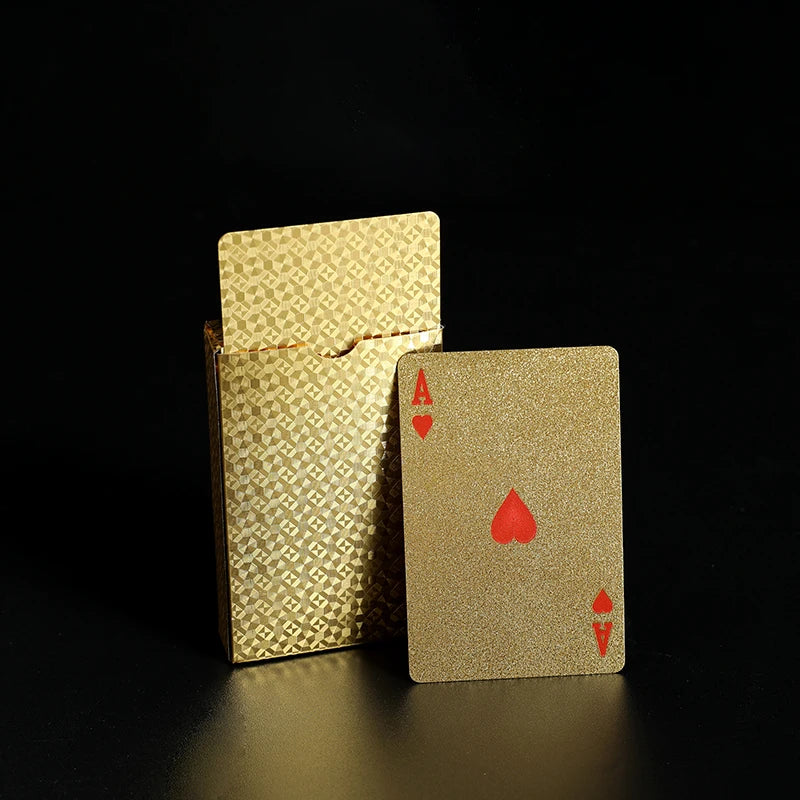 Cool Black Gold Waterproof Playing Cards, a Deck of Playing Cards Containing Christmas, Halloween, Thanksgiving Gifts, Game G