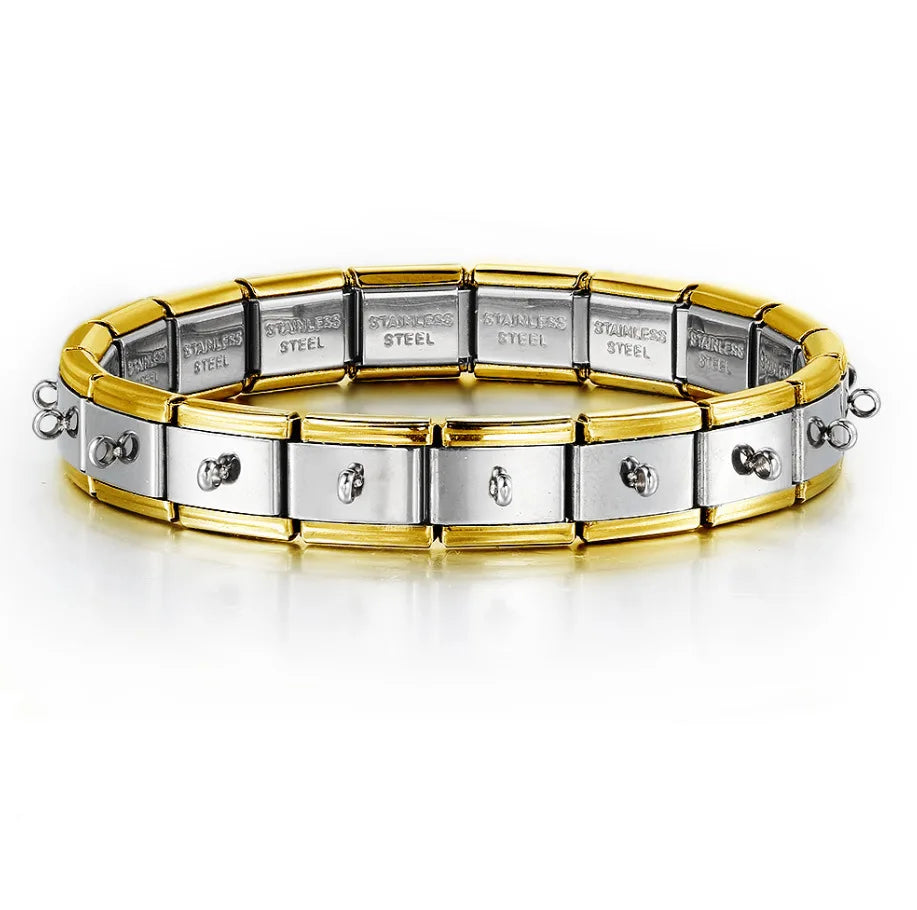 2025 Fashion Functional Elastic Bracelet Modular Bulk Italian Charms Links Fit Bracelet Stainless Steel Jewelry - Circular ho