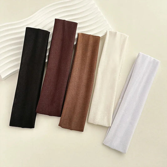 Four Seasons Solid Sports Headbands For Women Fitness Running Yoga Solid Color Elastic Hairbands Stretch Makeup Hair Accessor