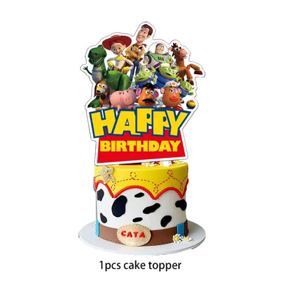 Toy Story Party Decoration Tableware Paper Plates Party Favors Gift Tablecloth BirthdayParty Supplies Toys Stamp Bracelet - 1