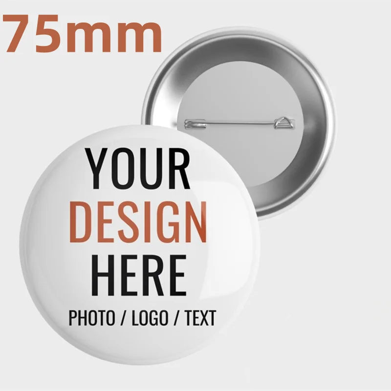 Customized Personalized Tinplate Enamel Pins Creativity Printed Pictures Text Metal Lapel Badges Brooches Jewelry Gift