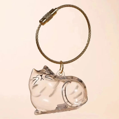 Cat Fur Memorial Charm Resin Keepsake Capsule for Pet Hair Portable Keychain Pendant for Hair Rainbow Bridge Pendant