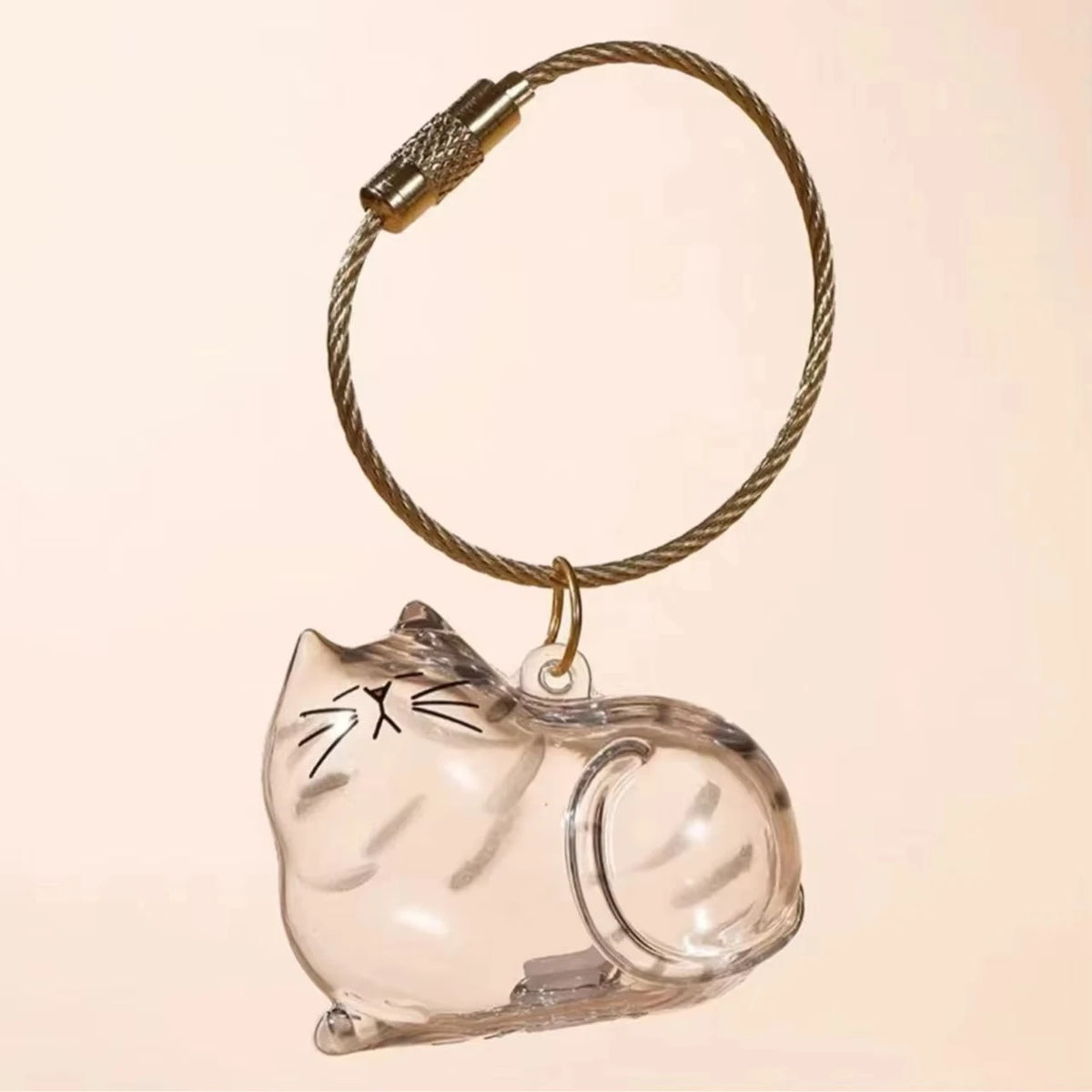 Cat Fur Memorial Charm Resin Keepsake Capsule for Pet Hair Portable Keychain Pendant for Hair Rainbow Bridge Pendant - A