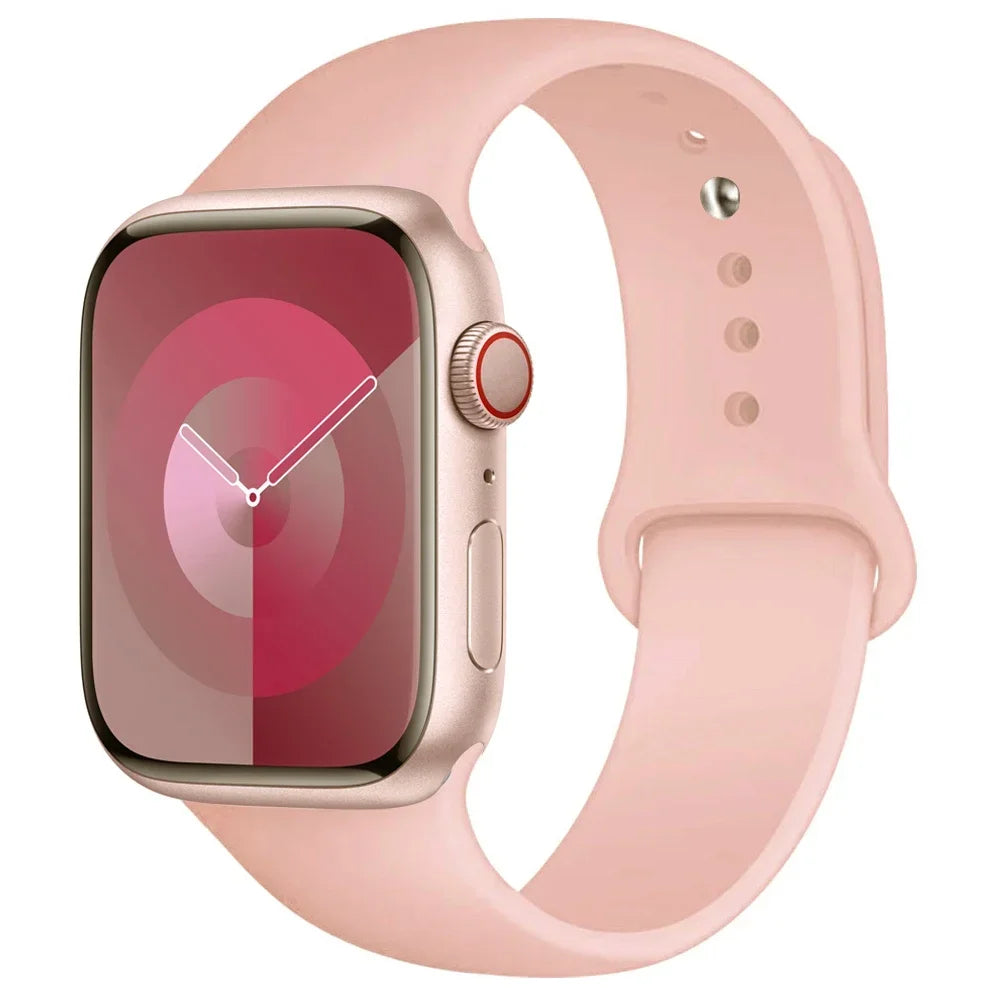 Silicone Band For Apple Watch strap 44mm 45mm 40mm 41mm 42-38mm 45 mm sport bracelet iwatch series 8 7 6 5 4 3 SE 9 Ultra 2 4