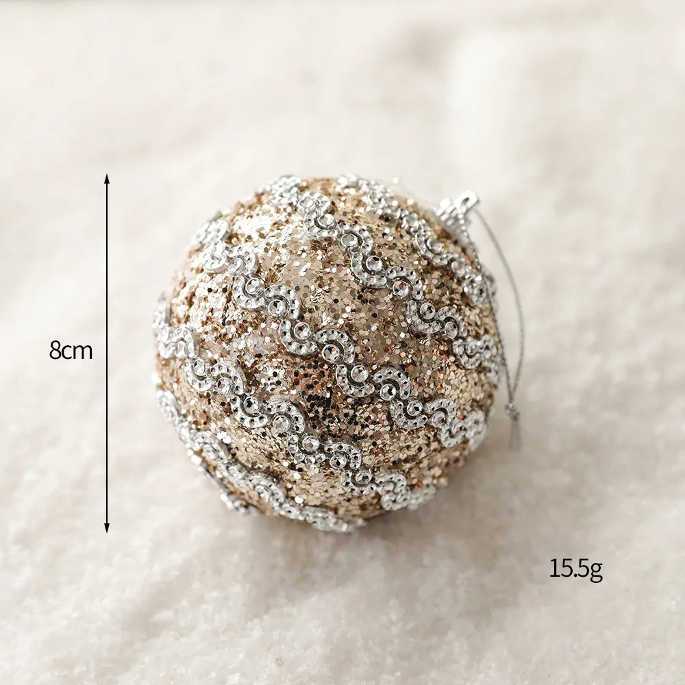 Christmas Tree Decoration Champagne Glitter Sequins ball Star bow tie DIY Xmas Hanging Pendants New Year Navidad Party Decor 
