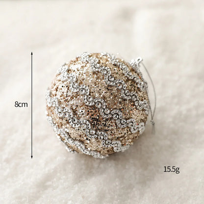 Christmas Tree Decoration Champagne Glitter Sequins ball Star bow tie DIY Xmas Hanging Pendants New Year Navidad Party Decor 