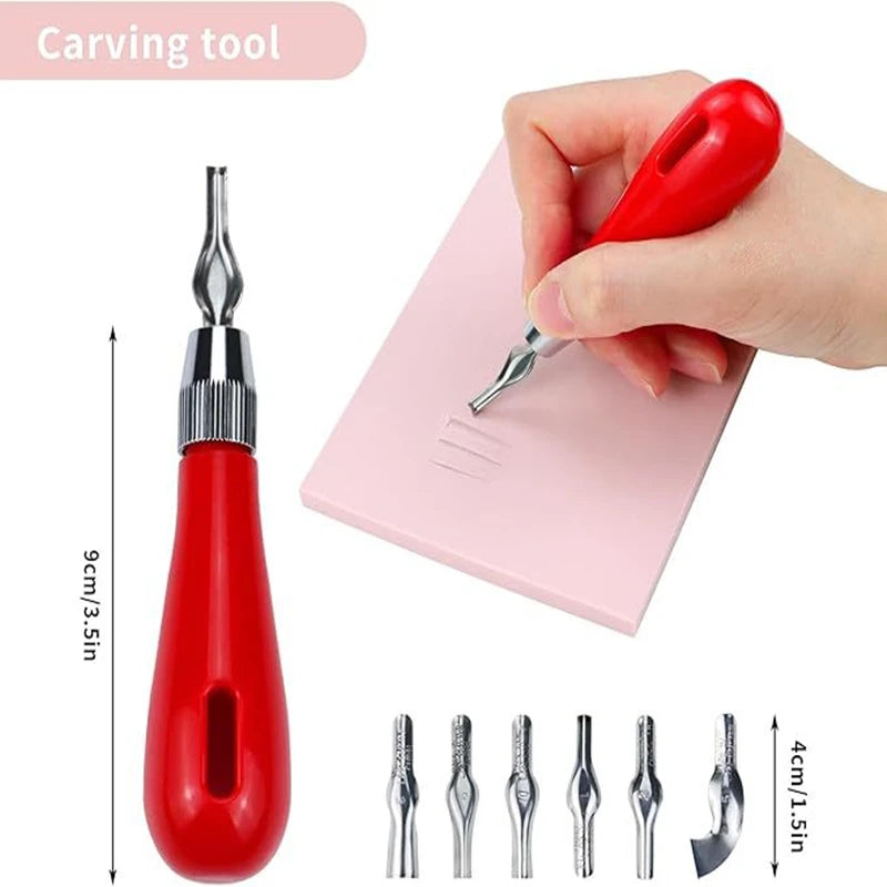 Carving Tool Practical Beginner DIY Portable ABS LInoleum Cutter Art Supplies Ergonomic School Engraving Multifunctional