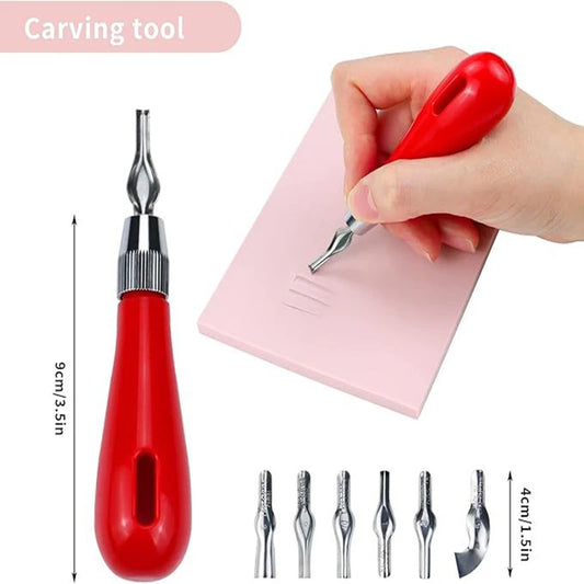 Carving Tool Practical Beginner DIY Portable ABS LInoleum Cutter Art Supplies Ergonomic School Engraving Multifunctional