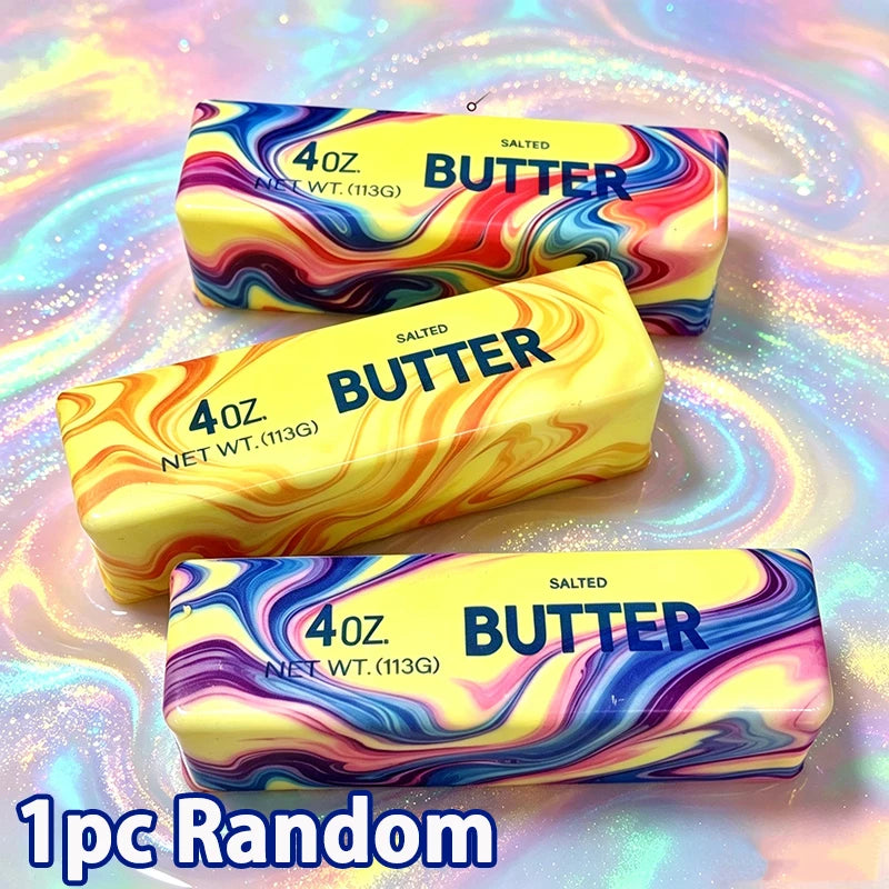 Butter Squishy Tabas Squishy Toys Anti Stress Squeeze Toy Butter Chocolate Fidget Toy Soft Sensory Food Squishies Toy Gift