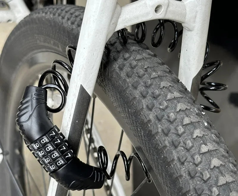Durable Classic Helmet Lock Chain 4 Digit Password Combination Portable Scooter Bike Motorcycle Anti-theft Cable Lock